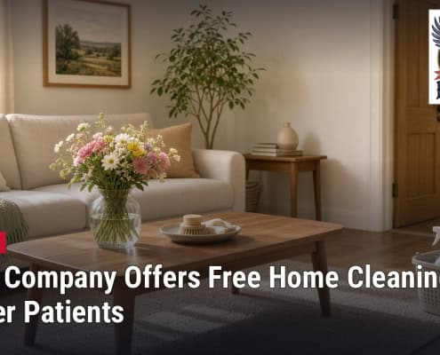 Fostoria News Living room with sofa, flowers, and sunlight for home cleaning service.